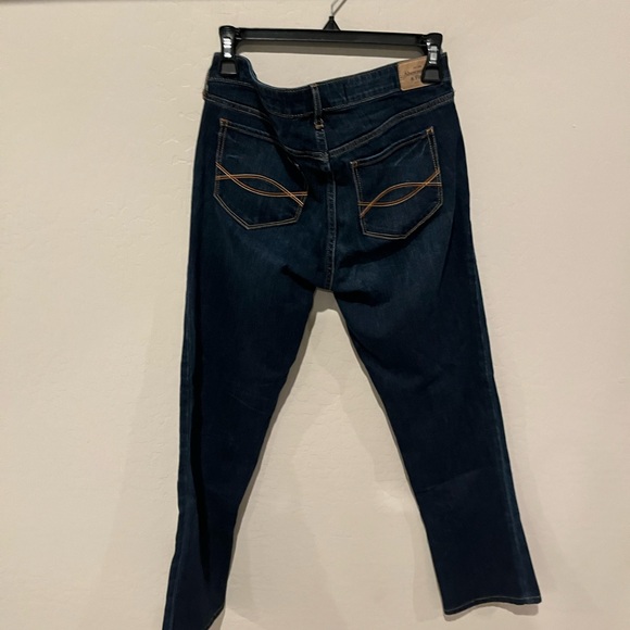 Abercrombie & Fitch Women’s Dark Wash Mid Rise Skinny Bootcut Jeans Size 10R - Picture 5 of 5